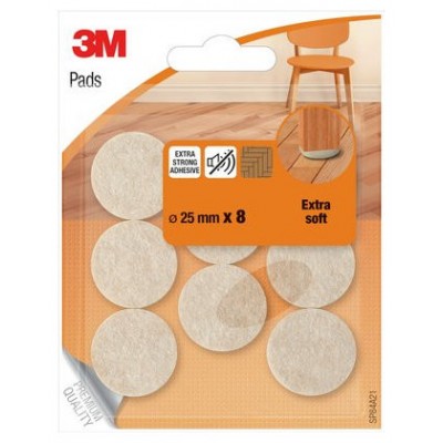 BLISTER 8 FIELTROS ADHESIVOS EXTRA SUAVES 25MM DIAMETRO BEIGE SP84A21 SCOTCH 7100309845 (Espera 4 dias)