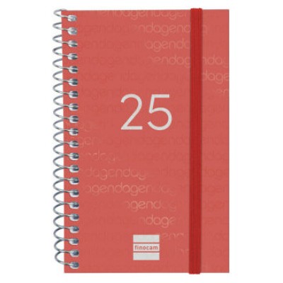 AGENDA 2025 BASIC YEAR E3 79X127MM SEMANA VISTA HORIZONTAL ROJO FINOCAM 741423025 (Espera 4 dias)