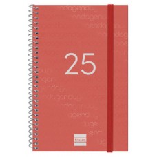 AGENDA 2025 BASIC YEAR E5 117X181MM SEMANA VISTA HORIZONTAL ROJO FINOCAM 741443025 (Espera 4 dias)