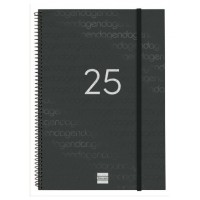 AGENDA 2025 BASIC YEAR E40 210X297MM SEMANA VISTA HORIZONTAL NEGRO FINOCAM 741466025 (Espera 4 dias)