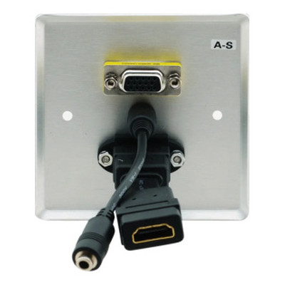 (CONSULTAR STOCK) KRAMER ROOM CONNECTIVITY CONNECT - ROOM CONNECTIVITY PASSIVE WALL PLATE 15&minus;PIN HD, 3.5MM AUDIO, USB & HDMI-MODEL (WXA-HU/US(W)) (80-000231) (Espera 4 dias)