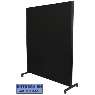 PIQUERAS Y CRESPO Biombo Valdeganga bali negro con ruedas con freno