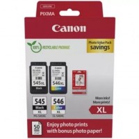 CANON CARTUCHO NEGRO/COLOR PG-545XL/CL-546XL + PAPEL FOTO 4X6 (GP-501 50H)