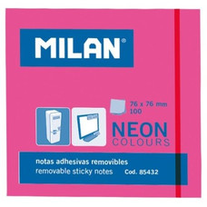 MILAN BLOC NOTAS ADHESIVAS 100 HOJAS 76X76MM ROSA NEON-SX0 MILAN BLOC NOTAS ADHESIVAS 100 HOJAS 76X76MM ROSA NEON