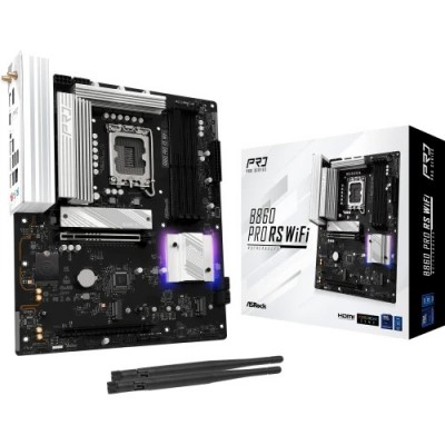 PLACA ASROCK B860 PRO RS WIFI,INTEL,1851,B860,4DDR5,256GB,1HDMI+1DP,4SATA3+2M.2,2.5GBLAN,WIFI6E+BT5.3,8USB3.2+2USB TYPE-C,ATX (Espera 4 dias)