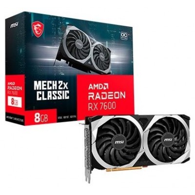 MSI Radeon RX 7600 MECH 2X CLASSIC 8G OC AMD 8 GB GDDR6 (Espera 4 dias)