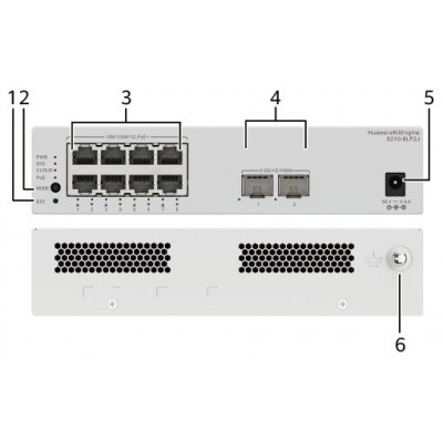 HUAWEI S210-8LP2J (8*10/100/1000BASE-T PORTS (32W POE+), 2*2.5GE SFP PORTS, WITH 1*AC POWER ADAPTER, FANLESS)" (Espera 4 dias)
