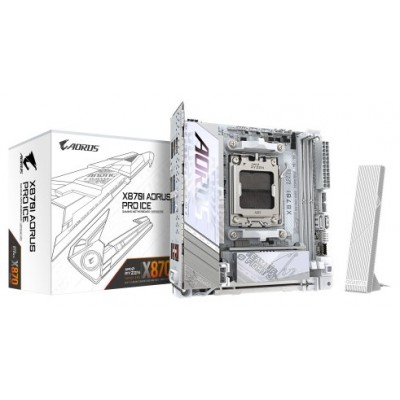 GIGABYTE X870I AORUS PRO ICE Placa base - Compatible con procesadores AMD Ryzen serie 9000, VRM de 8+2+1 fases, hasta 8400 MHz DDR5 (OC), 1xPCIe 5.0 M.2 + 1xPCIe 4.0 M.2, WI-FI 7, LAN 2,5 GbE, USB 4 (Espera 4 dias)