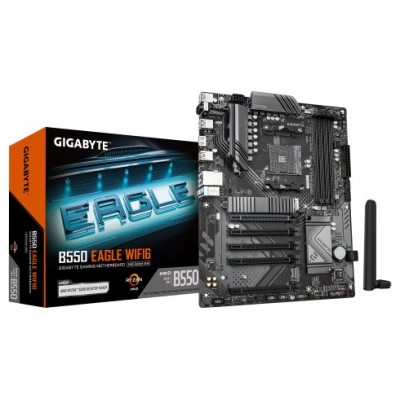 GIGABYTE B550 EAGLE WIFI6 Placa base - Procesadores AMD Ryzen serie 5000 G, VRM de 10+3+1 fases, hasta 3200 MHz DDR4, 1xPCIe 4.0 + 1xPCIe 3.0 M.2, LAN 1GbE, WIFI 6, USB 3.2 Gen 2 (Espera 4 dias)
