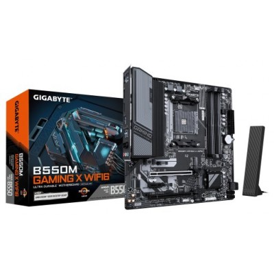 GIGABYTE B550M GAMING X WIFI6 Placa base - Procesadores AMD Ryzen 5000, VRM de 5+3 fases, hasta 3200 MHz DDR4, 1x M.2 PCIe 4.0 + 1x M.2 PCIe 3.0, Wi-Fi 6, LAN 1 GbE, USB 3.2 Gen 1 (Espera 4 dias)