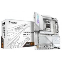 GIGABYTE Placa base X870E AORUS PRO ICE - Compatible con CPUs AMD Ryzen 9000, VRM digital de 16+2+2 fases, hasta 8000MHz DDR5 (OC), 4xM.2 + 4xPCIe 5.0, Wi-Fi 7, LAN 2.5GbE, USB 3.2 Gen 2x2 (Espera 4 dias)