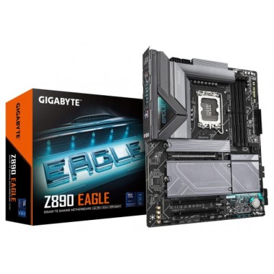 GIGABYTE Z890 EAGLE Placa Base - Compatible con CPUs Intel Core Ultra (Serie 2), VRM de 14+1+2 fases, hasta 8800MHz DDR5 (OC), 1x PCIe 5.0 M.2 + 3x PCIe 4.0 M.2, LAN de 2,5GbE, USB4 (Espera 4 dias)