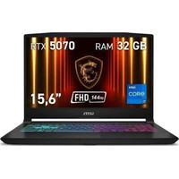 MSI PORTATIL KATANA 15 HX B14WGK-464ES. 15.6" FHD (1920*1080), 144HZ, IPS. I7-14650HX. RTX 5070, GDDR7 8GB. DDR5 16GB*2. 1TB SSD. W11 HOME. (Espera 4 dias)