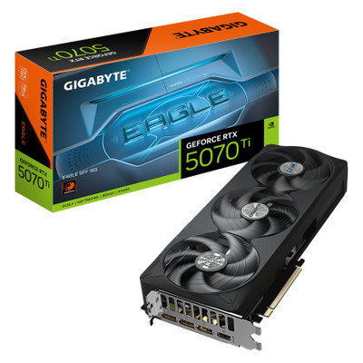 GIGABYTE GeForce RTX 5070 Ti EAGLE SFF 16G Tarjeta gr&aacute;fica - 16 GB GDDR7, 256 bits, PCI-E 5.0, Frecuencia del n&uacute;cleo 2452 MHz, 3 x DP 2.1b, 1 x HDMI 2.1b, DLSS 4, GV-N507TEAGLE-16GD (Espera 4 dias)