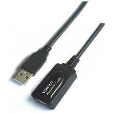 AISENS - CABLE USB 2.0 PROLONGADOR CON AMPLIFICADOR, TIPO A/M-A/H, NEGRO, 10M