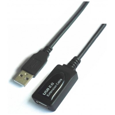 AISENS - CABLE USB 2.0 PROLONGADOR CON AMPLIFICADOR, TIPO A/M-A/H, NEGRO, 10M