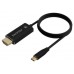 AISENS - CABLE CONVERSOR ALUMINIO USB-C A HDMI 2.1 8K@60HZ, USB-C/M-HDMI/M, NEGRO, 1.0M