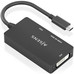 AISENS - CONVERSOR USB-C A DVI/HDMI/VGA, USB-C/M-DVI/H-HDMI/H-VGA/H, NEGRO, 15CM