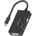 AISENS - CONVERSOR USB-C A DVI/HDMI/VGA, USB-C/M-DVI/H-HDMI/H-VGA/H, NEGRO, 15CM