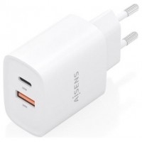 AISENS - CARGADOR GaN 30W, 1xUSB-C PD3.0 QC4.0, 1xUSB-A QC3.0, BLANCO