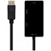 AISENS - CONVERSOR DISPLAYPORT V1.2 A VGA/DVI/HDMI, DP 1.2/M-VGA/H-DVI/H-HDMI/H 4K, NEGRO, 15CM