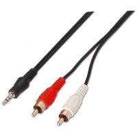 CABLE AUDIO ESTEREO JACK 3.5M-2XRCAM NEGRO 3.0M AISENS