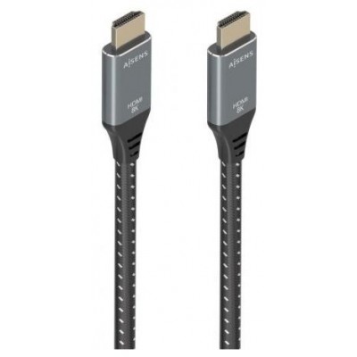 AISENS - CABLE HDMI V2.1 ULTRA ALTA VELOCIDAD / HEC 8K@60HZ 48GBPS, A/M-A/M, GRIS/NEGRO, 10M