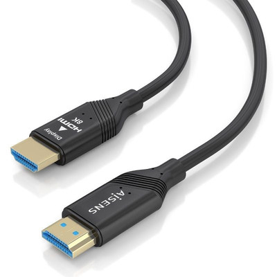 AISENS - CABLE HDMI V2.1 AOC ULTRA ALTA VELOCIDAD / HEC 8K@60HZ 4K@120HZ 4:4:4 48GBPS, A/M-A/M, NEGRO, 15M