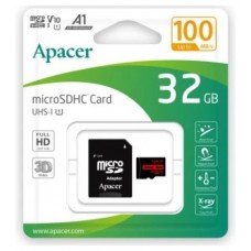 APACER Tarjeta de Memoria 32GB microSD HC UHS 1 con Adaptador/ Clase 10/ 100MBs