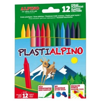 ESTUCHE 12 CERAS PLASTIALPINO ALPINO PA000012 (Espera 4 dias)