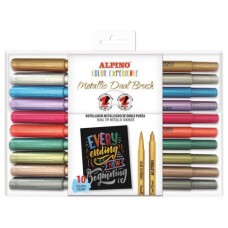 ESTUCHE 10 ROTULADORES METALLIC DUAL BRUSH LETTERING ALPINO AR001091 (Espera 4 dias)