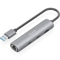 DOCK AISENS USB-A 3.0 A ETHERNET GIGABIT HUB 2USBC