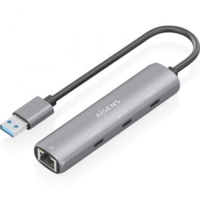 Aisens USB-A 3.0 Dock a RJ45 Hub 3xUSB-C 15cm