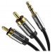 CABLE AUDIO ESTEREO JACK 3.5/M 2xRCA/M 5 M NEGRO VENTION (Espera 4 dias)