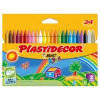 ESTUCHE 24 CERAS DE COLOR QUE NO ENSUCIAN PLASTIDECOR 9203011 (Espera 4 dias)