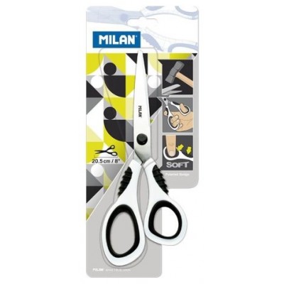 MILAN TIJERAS OFICINA 20,5CM MANGO DE PLASTICO BLISTER