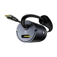 BASEUS TINY STAR MINI CAR CHARGER (C+C CABLE INCLUDED)  30W COSMIC BLACK (Espera 4 dias)