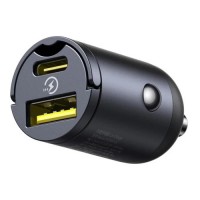 BASEUS TINY STAR MINI CAR CHARGER (U+C) 30W COSMIC BLACK (Espera 4 dias)