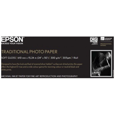 Epson GF papel Photo Traditional 24&quot  x 15,2m - 300 g/m2