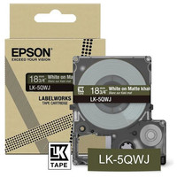 EPSON Cartucho de etiquetas Matte Tape Khaki/White 18mm(8m) LK-5QWJ-3SX EPSON Cartucho de etiquetas Matte Tape Khaki/White 18mm(8m) LK-5QWJ