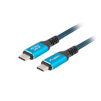 CABLE USB-C 4.0 LANBERG MACHO/MACHO 1M 240W 8K 60HZ NEGRO/AZUL-42SX CABLE USB-C 4.0 LANBERG MACHO/MACHO 1M 240W 8K 60HZ NEGRO/AZUL