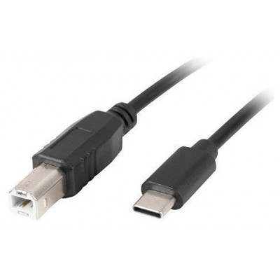 CABLE LANBERG USB C MACHO A USB B 2.0 MACHO 1.8M NEGRO