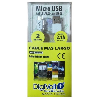 Cable Microusb A Usb Largo 2 Metros Cb-8226