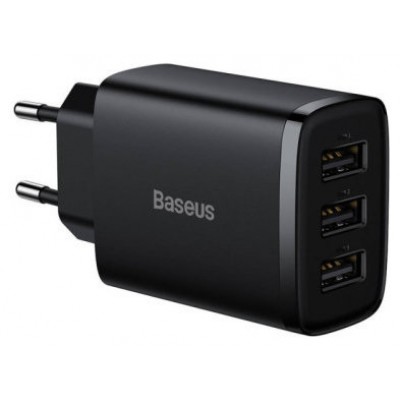 BASEUS COMPACT  CHARGER 3U 17W EU BLACK (Espera 4 dias)