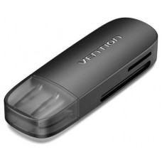 LECTOR TARJETAS EXTERNO USB 2.0 NEGRO VENTION (Espera 4 dias)