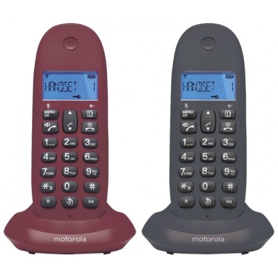 MOTOROLA C1002 LB+ Telefono DECT DUO Gris-Granate