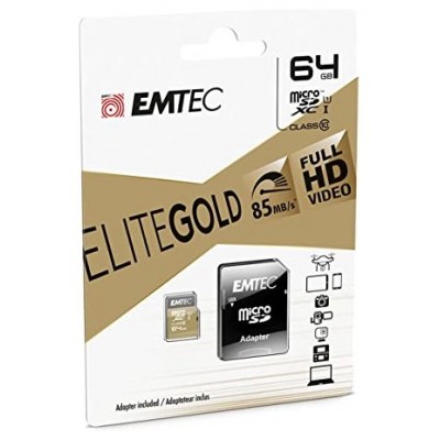 Memoria Sd Micro 64gb Emtec Elite Gold 85mb/s Sd +