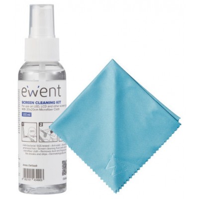 KIT DE LIMPIEZA DE PANTALLAS EWENT EW5668 100ML C/PANO (Espera 4 dias)