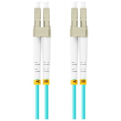 CABLE DE FIBRAOPTICA LANBERG 1M MULTI LC/UPC-LC/UPC DUPLEX OM3 50/125 LSZH  AZUL