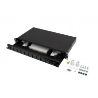 PATCH PANEL LANBERG 1U 19" FIBRA OPTICA 12 PTS SC DUPLEX O 12 LC QUAD BK+ACC